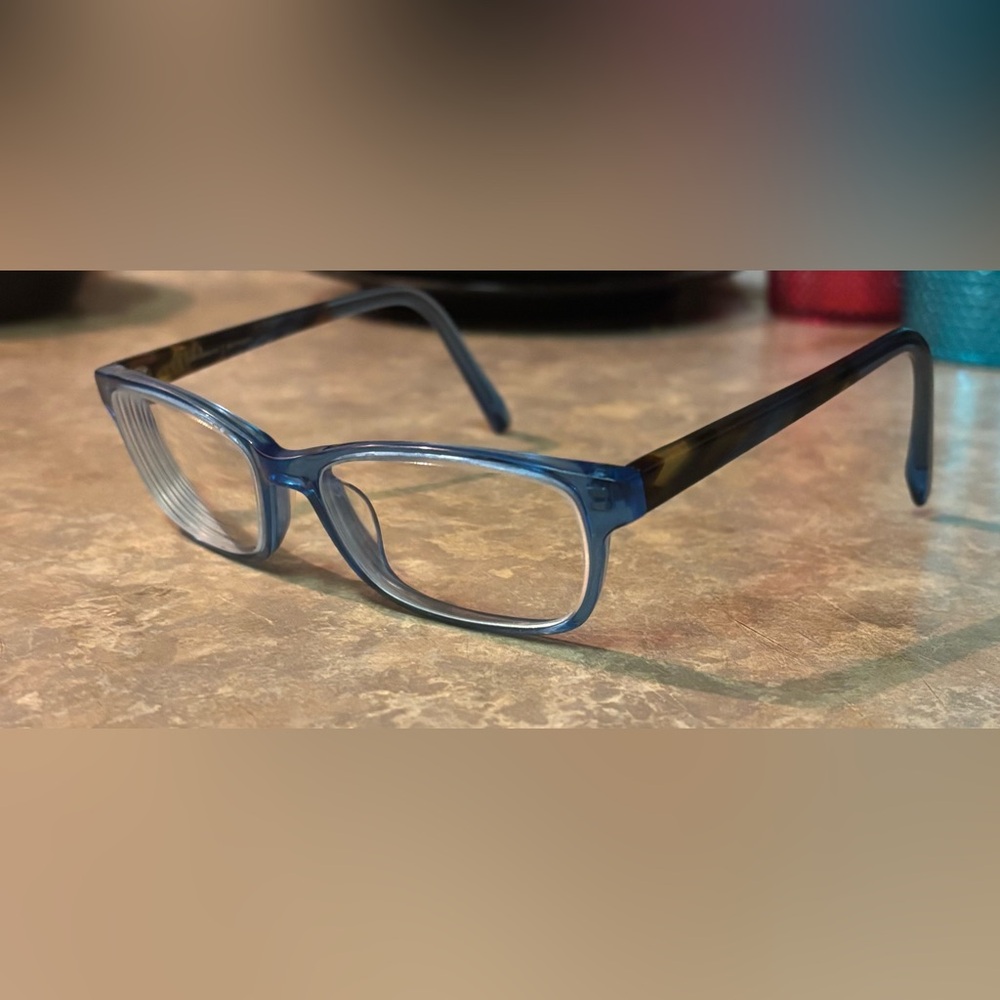 Prodesign Sleek Blue and Black Rectangular Glasses